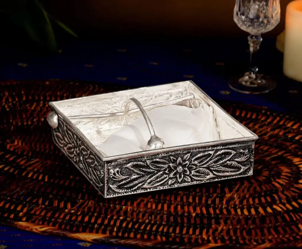 Silver Tissue Box