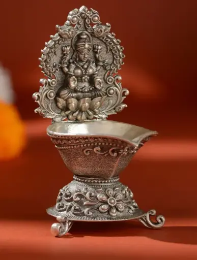 Silver Diya Stand 