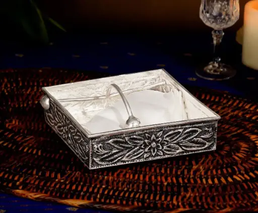 Silver Tissue Box